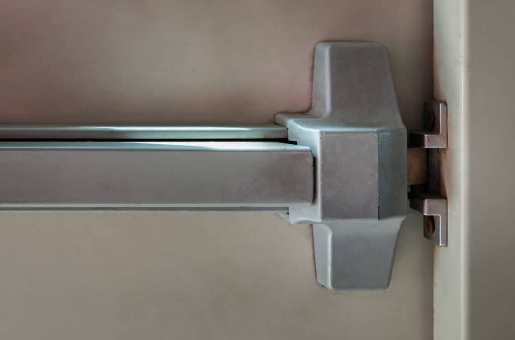 how to lock a push bar door without a key